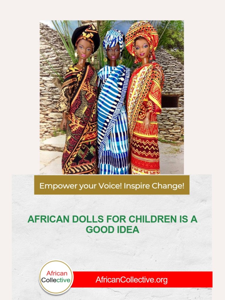 Three African Dolls Standing and Well Dressed In Various African Attires - African Collective